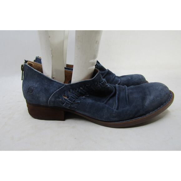 Born Womens Size 11 M Blue Suede Zip Ankle Fashion Boots Bootie - Picture 3 of 11